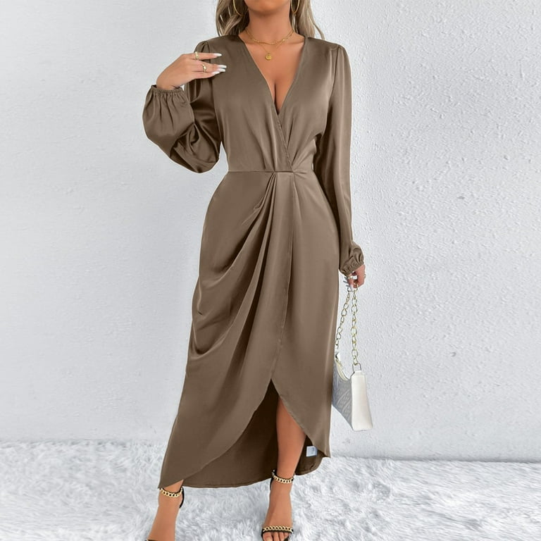 chinese dress ladies Amazon.com: Shusuen Graduation Dresses for Women 2025 Summer Wrap High Low  Midi Dress Ruffle Cocktail Wedding Guest Dress with Slit（1-Beige,Small） :  Clothing, Shoes & Jewelry main image 1