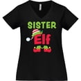thumbnail image 3 of Inktastic Christmas Sister Elf Women's Plus Size V-Neck T-Shirt, 3 of 5