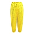 thumbnail image 2 of Hip Hop Dance Pants for Kids Sequin Sparkly Loose Fit Streetwear Trousers Perfect for Performances and Casual Gold 3-4Years, 2 of 5