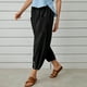 thumbnail image 5 of WILLBEST Pantalones Casuales para Mujer, Ligeros, de Cintura Alta, Holgados, de Lino con Detalle de Botones, Cómodos Pantalones Cortos para Uso Diario. Mediana, 5 of 9