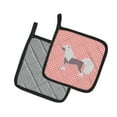 thumbnail image 2 of Chinese Crested Checkerboard Pink Pair of Pot Holders, 2 of 3