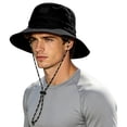 thumbnail image 3 of sususu Sun Bucket Hat for Men Women Fishing Beach Hats for Golf Hiking Outdoor UPF 50+ Black, 3 of 6