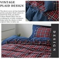 thumbnail image 4 of Simple&Opulence 100% Cotton Buffalo Check Plaid Printed Duvet Cover Set, 3 Piece Bedding Set 1 Comforter Cover and 2 Pillow Shams, Soft and Comfortable (King,Red), 4 of 9