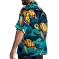 thumbnail image 3 of Turtle Seamless Men's Hawaiian Shirt, Button Down Poplin Short Sleeve Casual Summer Beach Printed Unisex Shirts, 3 of 6