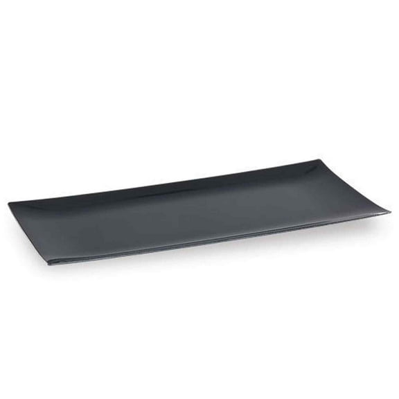 Black 13'' X 6.25'' Rectangular Plastic Condiment Tray For Events and Casual Use (5 Pack)