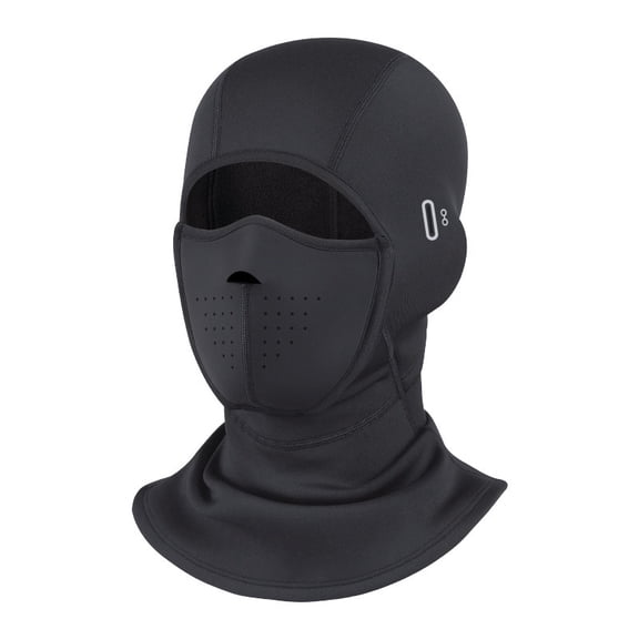 Face Mask with Magnetic Seams Windproof Winter Fleece Mask Face Cover for Skiing Hiking Cycling（black）