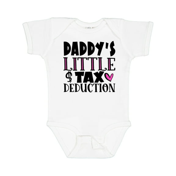 Inktastic Daddy's Little Tax Deduction Pink Hearts Boys or Girls Baby Bodysuit