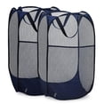 thumbnail image 1 of Práctico cesto desplegable de malla para ropa sucia, plegable (paquete de 2 unidades, color azul), 1 of 8