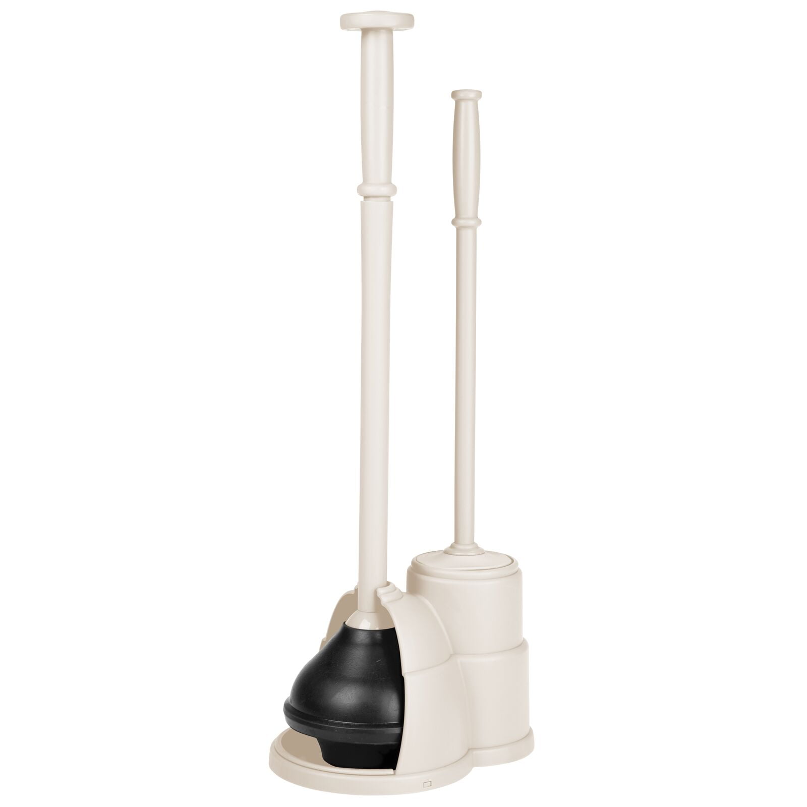 mDesign Plunger and Brush Set for Toilet Bowl Hidden, Modern Toilet