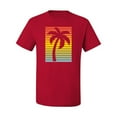 thumbnail image 2 of Wild Bobby, Tropical Palm Tree Silhouette | Mens Pop Culture Graphic T-Shirt, Red, Large, 2 of 4