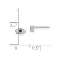 thumbnail image 2 of 925 Sterling Silver Rhodium Plated Clear and Blue Cubic Zirconia Eye Post Earrings 3.6mm long Stud Earring for Women, 2 of 2