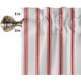 thumbnail image 5 of Red Striped Window Tier Curtains 24 Inch Length, Farmhouse Modern Red Stripes Rod Pocket Kitchen Window Treatments Drapes for Bedroom, Cafe, Living Room, 2 Panels, 27.5 W x 24 L, 5 of 5