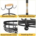 thumbnail image 3 of 2-Tier Fruit Basket Bowl Vegetable Storage with 2 Banana Tree Hanger and Wood Lift Handle, Kitchen Countertop Metal Wire Basket for Bread Onions Potatoes (Black, 2 Tier), 3 of 16