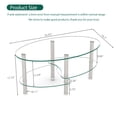 thumbnail image 3 of taoruifang Transparent Oval Tempered Glass Coffee Table, 3-Layer Stainless Steel Leg Tea Table for Living Room, 3 of 16