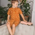 thumbnail image 4 of Fotbe Orange Glitter Pijama Estampada de 2 Piezas para Niños – Ropa de Dormir de Manga Corta Cómoda para Niños y Niñas, Camiseta y Shorts de Algodón-Small, 4 of 6