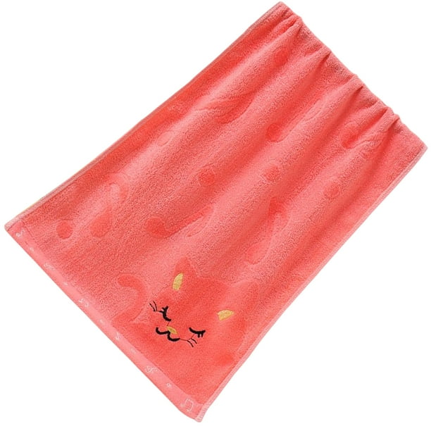 Bewildely Toalla de fibra para niños, reemplazo de bordado Rectangular bonito, cómodas toallas para recién nacidos, accesorios de toallita Toallas y Paños Rosa Bewildely HA082708-04