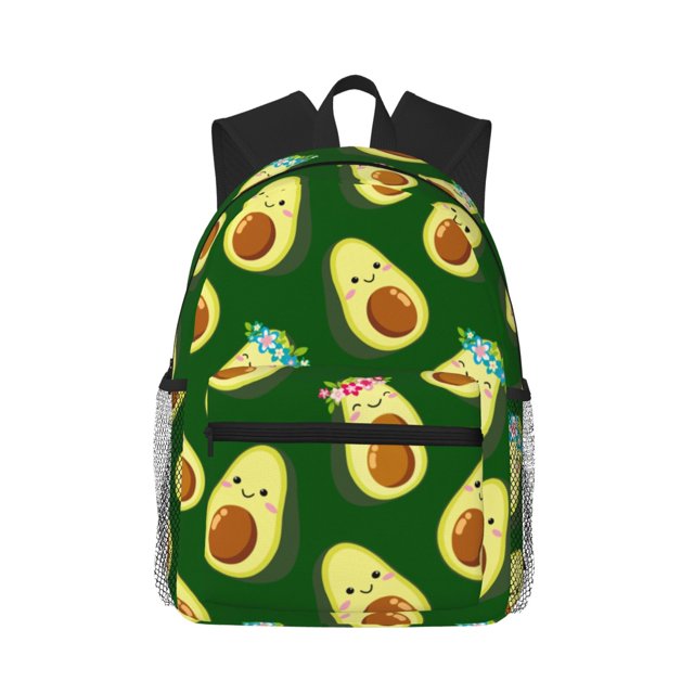 Disketp Flowers Avocado Mochila Ligera Clásica con Múltiples Bolsillos, Mochila Casual para Hombre y Mujer, Ideal para Escuela, Trabajo y Viajes