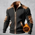 thumbnail image 2 of Zedker Men's Corduroy Jacket Full Zip Cardigan Sweatshirt Long Sleeve Elbow Patch Jacket Lightweight Casual Coat Clothes Black L, 2 of 7