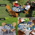 thumbnail image 4 of Navy Blue Snowman Christmas Round Tablecloth for 36-44 Inch Tables,Fitted Table Cover with Elastic Edge,Xmas Gifts Wreath Snowflake Waterproof Outdoor Table Cloth Protector for Patio Garden Dinner, 4 of 9