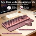 thumbnail image 6 of Wireless Keyboard and Mouse Combo Latte, Retro Round Keycaps, Full Size with Detachable Wrist Rest, 2.4G for PC Mac Windows, 6 of 8