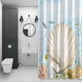 thumbnail image 4 of Shell Starfish Bathroom Shower Curtain, Watercolor Fish Seaweed Nautical Waterproof Washable Soft Bath Curtain for Bathtub Decor with 12 Hooks&Grommet, 66x72 Inch, 4 of 9