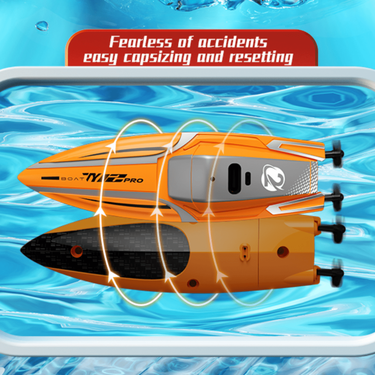 Mini Remote Control Boat for Adults, 2.4G RC Water Toys for Pool Electric Boat for Aged 14+ Christmas Birthday Gifts(Yellow)