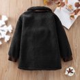 thumbnail image 4 of Curuila Toddler Girls Boys Outerwear Thick Warm Windproof Long Sleeve Solid Long Coat With Button Pocket Black Size 2-3 Years, 4 of 4
