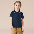 thumbnail image 5 of Boys Short Sleeve Polo Shirt Kids Plain School Uniform Polo Shirt for Boys and Girls,Color:Navy,9-10 Years, 5 of 6