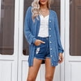 thumbnail image 2 of Abrigo De Suéter, Cárdigan De Mujer, Suéter Transpirable Con Botones A La Moda, Hombros Caídos Para El Hogar Y La Escuela ANGGREK Otros, 2 of 8