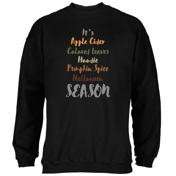 Autumn Apple Pumpkin Leaves Hoodie Season Mens Sweatshirt Black 3X-LG