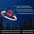 thumbnail image 2 of Gem Stone King 18K Rose Gold Plated Silver Pink Tourmaline and Blue Sapphire Engagement Ring for Women | 1.29 Cttw | Oval 7X5MM | Gemstone October Birthstone | Size 6, 2 of 6