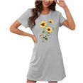 thumbnail image 3 of HomeGardon Women's Sleepwear Nightgowns for Women,Fashion Print Medium Length Dress Oversized Short Nightgown Fashion Chest Print Short Sleeve Nightdress,S-XXL, 3 of 3
