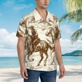 thumbnail image 5 of Balery Western Desert Cowboys1 Print Men's Hawaiian Shirts Short Sleeve Beach Shirt Relaxed Fit Vacation Button Down Shirts-Medium, 5 of 9