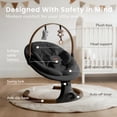 thumbnail image 5 of Babyomi Baby Swing with Auto Rocking, Adjustable Recline & Speed, Remote Control, Timer, Bluetooth Music, Toy Bar & Secure 5-Point Harness for Infants.,Black, 5 of 8