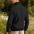 thumbnail image 4 of pstuiky hombres de manga larga, Blusa/camiseta informal y moderna de terciopelo de punto con cuello alto y cremallera para hombre, de color liso tops de invierno para hombre s, 4 of 6