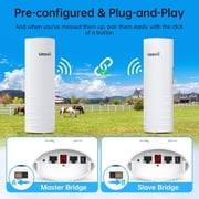 3KM 5.8G 100Mbps WIFI Bridge Wireless Access Point , Outdoor CPE WIFI Extender,Extend Network to Shop Barn Garage