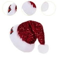 thumbnail image 6 of yuksok Christmas Hat Costume Accessories Soft Headwear Funny Sequin Santa Claus Hat Red, 6 of 9