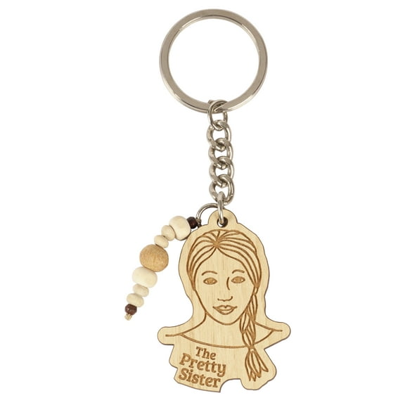 Inkdotpot Keychain The Pretty Sister Wood Engraved Keychain Sister's Day Novelty Gift