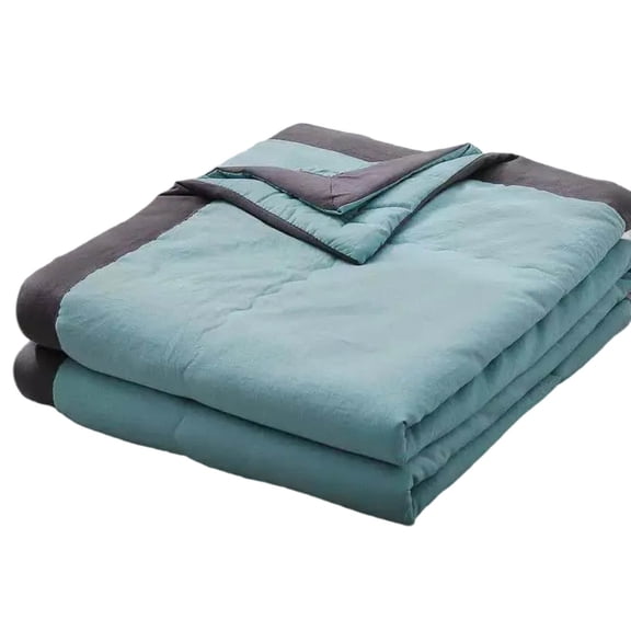 Cotton Cooling Blanket for Hot Sleepers & Night Sweats,All-Season Temperature-Regulating Quilt with 3x Breathability,Lightweight Machine-Washable (Twin/Queen/King) for Bed,Sofa,Travel & Gifts Blue