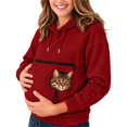 thumbnail image 2 of Pet Pouch Hoodie Long Sleeve Kitten Puppy Holder Carrier Sweatshirt for Women Pet Pocket Hoodie, Thermal, Pullover, Comfy, Home, Lounging, Walking, Gift QURATI, 2 of 6