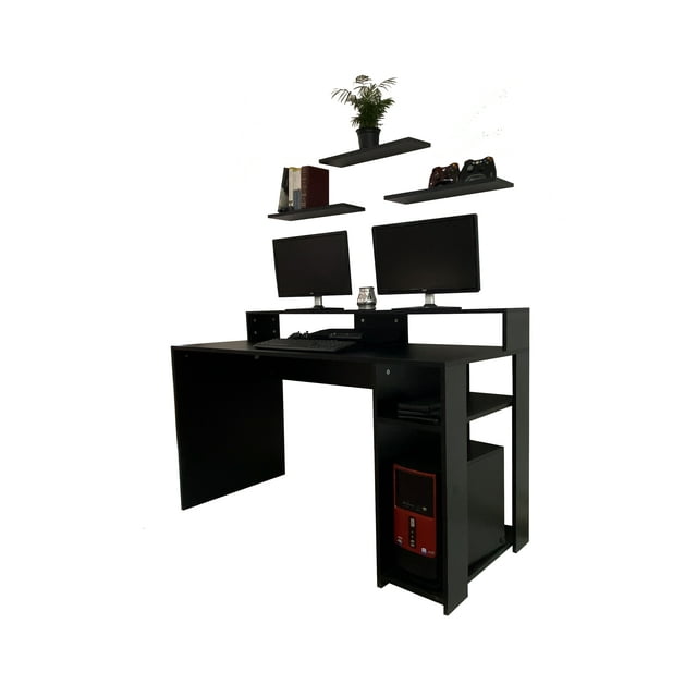 Escritorio Gamer Mesa para Computadora con Repisas DECOMOBIL EscriGamerR-N