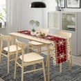 thumbnail image 6 of Snowflakes Christmas Table Runner Buffalo Plaid Winter Holiday Theme Art Printed Dinner Runner for Home Party Kitchen Dining Table Decor Fabric 1 Panel W13xL36in, 6 of 6