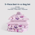 thumbnail image 5 of Sleep Zone Twin Kids Bedding Comforter Set, 5 Piece Girl Cute Durable Children Bed in a Bag, Space Unicorn, 5 of 8