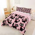 thumbnail image 3 of jejeloiu Cartoon Animal Cat Full Size Comforter Sets Kids,Cute Kitten Print Bedding Sets,Reversible,3-Piece, 3 of 8