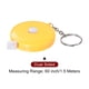 thumbnail image 3 of Métrica Cinta 1,5M/60 Pulgadas Retráctil Sastres Métrica Cinta Bolsillo Tamaño con Llave Cadena para Cuerpo, Tela, Costura y Manualidades Medidas, Claro Amarillo, 3 of 5