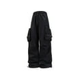 thumbnail image 3 of Chiccall Mens Baggy Parachute Cargo Pants Outdoor Hiking Pants Casual Wide Leg Elastic Waist Drawstring Streetwear Trousers with Pockets, 3 of 5