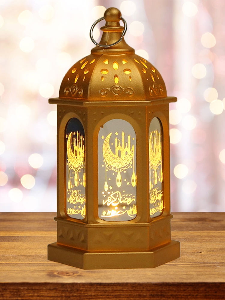 New Design Eid Decorations Metal Table Lamp Ornament Moon Light Islamic  Gift Ramadan Lamp Muslim Party Rama…