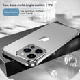 thumbnail image 5 of Compatible with iPhone 15 Case with Camera Lens Protector, Aluminum Metal Frameless, Borderless Design, Slim Thin & Lightweight, Shockproof Bumper Cover, for Women and Men, Natural Titanium, 5 of 14