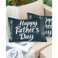 thumbnail image 6 of Happy Father's Day Throw Pillow Cover 16 x 24 Inch Decorative Pillow Cover Dark Blue Shabby Wooden Grain Lumbar Pillowcase Seasonal Rectangle Cushion Case for Couch Sofa Bed Living Room, 6 of 7
