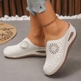 thumbnail image 4 of HomeDM Womens Wedge Sandals Closed Round Toe Comfort Arch Support Slip-On Walking Shoes for Summer Beach, Beige Size 5.5, 4 of 9